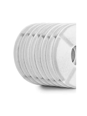 Planet Gates WHITE 8 Pcs Circle Coconut Shell Activated Carbon Resin Pet Smart Water Dispenser Filter Element