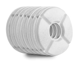 Planet Gates WHITE 8 Pcs Circle Coconut Shell Activated Carbon Resin Pet Smart Water Dispenser Filter Element