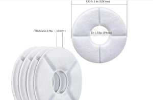 Planet Gates WHITE 8 Pcs Circle Coconut Shell Activated Carbon Resin Pet Smart Water Dispenser Filter Element