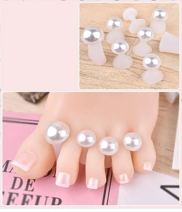 Planet Gates WHITE 8Pcs Cute Soft Silicone Toe Separator for Nail Polish, Set of Toe Spacers for Feet Apply Nail Polish During Pedicure