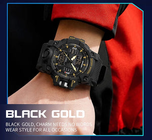 Planet Gates White and blue / No Sanda 6126 Digital LED Display Men's Watch 3ATM Water Resistant Movt Chronograph Sport Resin Strap