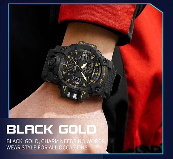 Planet Gates White and blue / No Sanda 6126 Digital LED Display Men's Watch 3ATM Water Resistant Movt Chronograph Sport Resin Strap