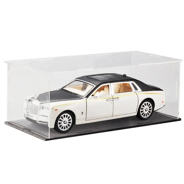 Planet Gates White and Dust cover 1:24 RR Phantom Model Zinc Alloy Pull Back Diecast Toy Cars with Sound and Light for Kids Boy Girl Gift