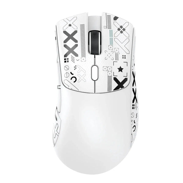 Planet Gates White Attack Shark R1 1000Hz Bluetooth Mouse,18000dpi,PAW3311,Tri-mode Connection, Macro Gaming Mouse