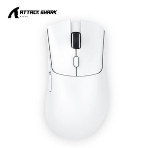 Planet Gates White Attack Shark R1 Bluetooth Mouse,18000dpi,PAW3311,Wiredless Tri-mode Connection, Macro Gaming Mouse