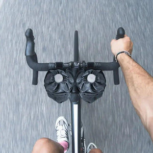 Planet Gates WHITE Bicycle Bag Bike Bottle Holder Handlebar Stem Thermal Bag with Mesh Pocket Coffee Cup Holders Cycling Water Bottle Carrier Bag