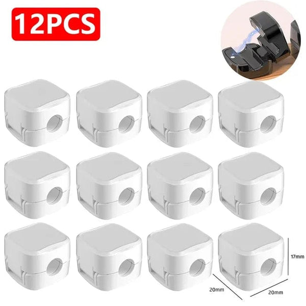 Planet Gates white black 12Pcs 24/6PCS Magnetic Mini Cable Organizer Clips Cable USB Charging Cable Clips Manager Cord Holder Winder Wall Mounted Hook In Home