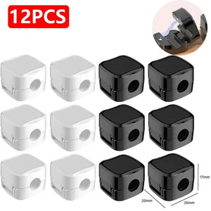 Planet Gates white black 12Pcs 24/6PCS Magnetic Mini Cable Organizer Clips Cable USB Charging Cable Clips Manager Cord Holder Winder Wall Mounted Hook In Home