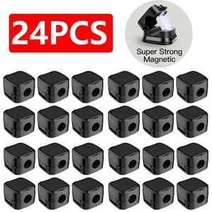 Planet Gates white black 12Pcs 24/6PCS Magnetic Mini Cable Organizer Clips Cable USB Charging Cable Clips Manager Cord Holder Winder Wall Mounted Hook In Home