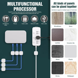 Planet Gates white black 12Pcs 24/6PCS Magnetic Mini Cable Organizer Clips Cable USB Charging Cable Clips Manager Cord Holder Winder Wall Mounted Hook In Home