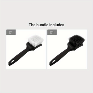 Planet Gates White+Black Car Tire Rim Brush Wheel Hub Cleaning Brushes Car Wheels Detailing Cleaning Accessories Black White Tire Car Washing Tool