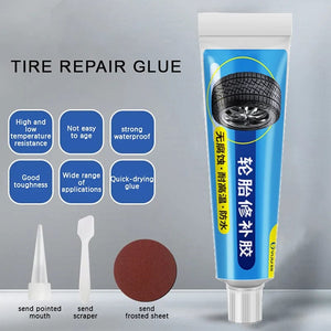 Planet Gates White Black Tyre Repair Instant Car Tire Repair Glue Liquid Strong Rubber Glues Wear-resistant Rubber Non-corrosive Adhesive Glue
