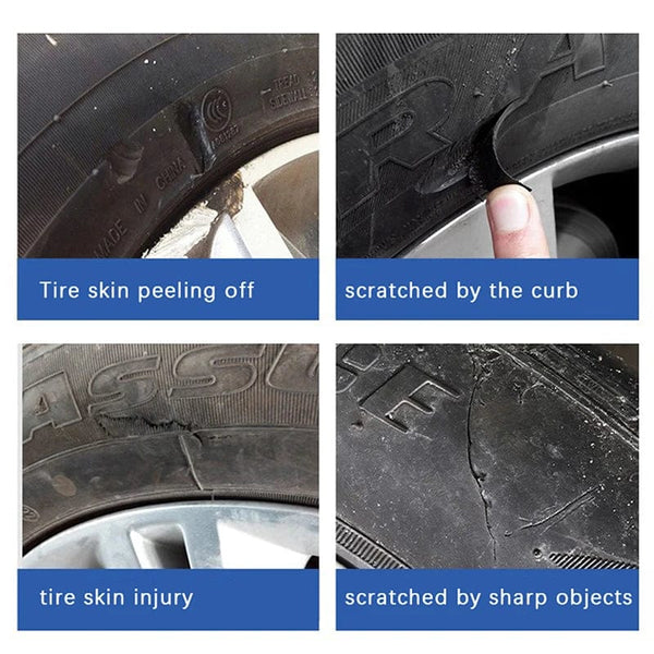 Planet Gates White Black Tyre Repair Instant Car Tire Repair Glue Liquid Strong Rubber Glues Wear-resistant Rubber Non-corrosive Adhesive Glue