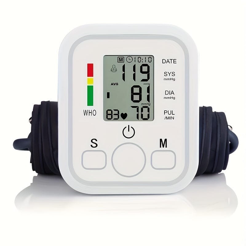 Planet Gates White Blood Pressure Monitor, Automatic Upper Arm BP Machine With Cuff - Digital BP Monitor - 99 Readings Memory Function, Large LCD, Without Battery