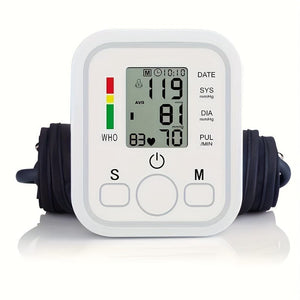 Planet Gates White Blood Pressure Monitor, Automatic Upper Arm BP Machine With Cuff - Digital BP Monitor - 99 Readings Memory Function, Large LCD, Without Battery