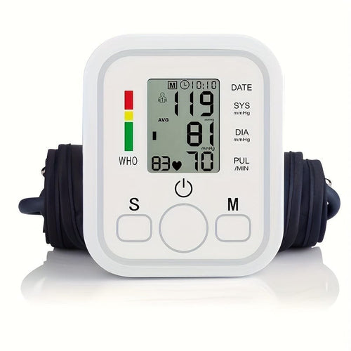 Planet Gates White Blood Pressure Monitor, Automatic Upper Arm BP Machine With Cuff - Digital BP Monitor - 99 Readings Memory Function, Large LCD, Without Battery