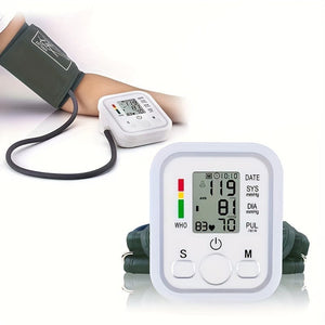 Planet Gates White Blood Pressure Monitor, Automatic Upper Arm BP Machine With Cuff - Digital BP Monitor - 99 Readings Memory Function, Large LCD, Without Battery