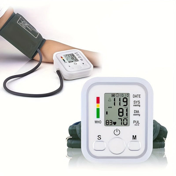 Planet Gates White Blood Pressure Monitor, Automatic Upper Arm BP Machine With Cuff - Digital BP Monitor - 99 Readings Memory Function, Large LCD, Without Battery