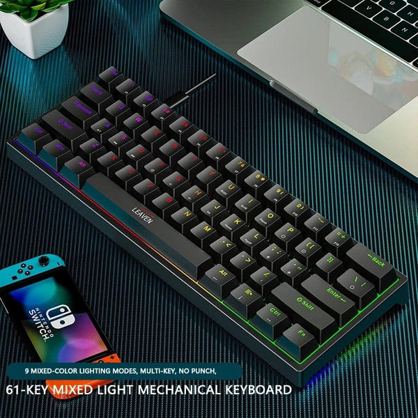 Planet Gates white / blue switch K620 Mini Backlit RGB Gaming Mechanical Keyboard Gamer Mechanic Kit 60 Percent DIY Custom PBT Keycap Hotswap Pink White USB PC