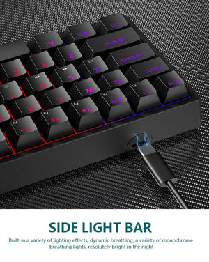 Planet Gates white / blue switch K620 Mini Backlit RGB Gaming Mechanical Keyboard Gamer Mechanic Kit 60 Percent DIY Custom PBT Keycap Hotswap Pink White USB PC