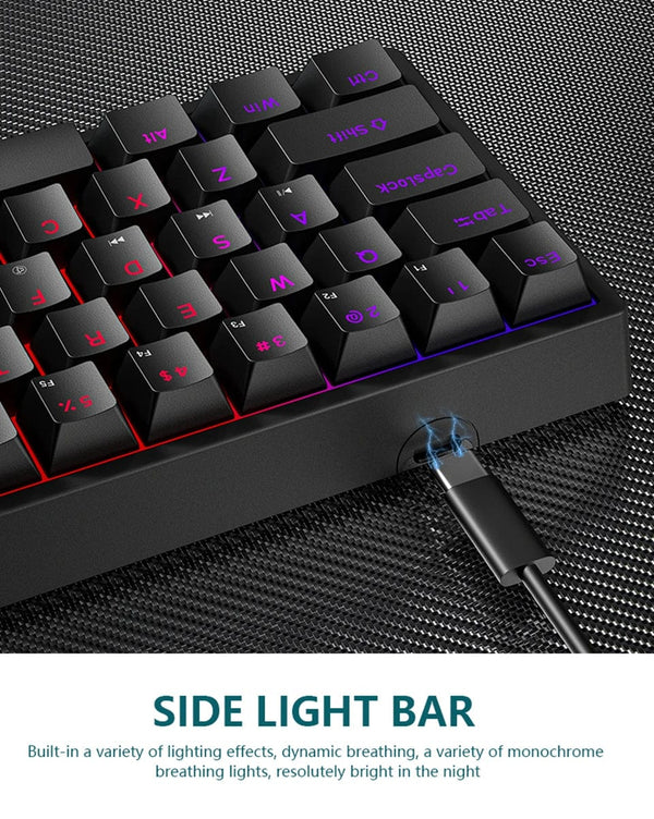 Planet Gates white / blue switch K620 Mini Backlit RGB Gaming Mechanical Keyboard Gamer Mechanic Kit 60 Percent DIY Custom PBT Keycap Hotswap Pink White USB PC