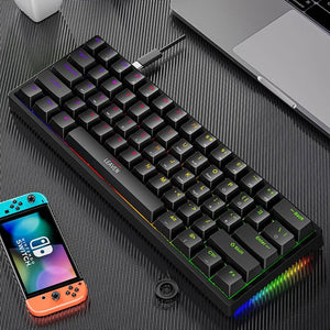 Planet Gates white / blue switch K620 Mini Backlit RGB Gaming Mechanical Keyboard Gamer Mechanic Kit 60 Percent DIY Custom PBT Keycap Hotswap Pink White USB PC