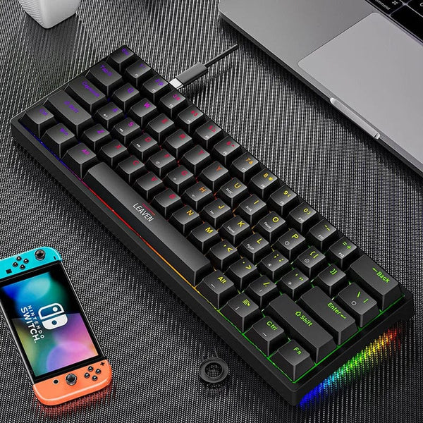 Planet Gates white / blue switch K620 Mini Backlit RGB Gaming Mechanical Keyboard Gamer Mechanic Kit 60 Percent DIY Custom PBT Keycap Hotswap Pink White USB PC