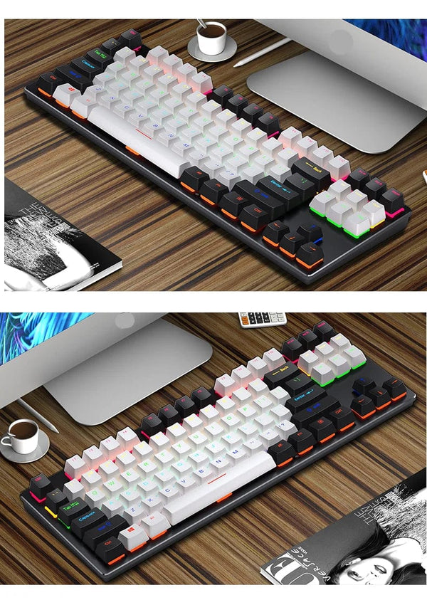 Planet Gates white / blue switch K620 Mini Backlit RGB Gaming Mechanical Keyboard Gamer Mechanic Kit 60 Percent DIY Custom PBT Keycap Hotswap Pink White USB PC