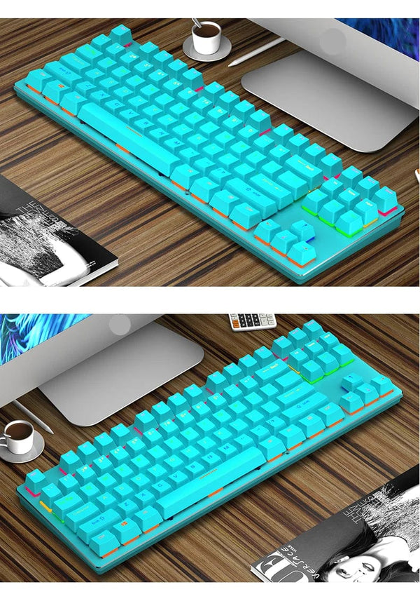 Planet Gates white / blue switch K620 Mini Backlit RGB Gaming Mechanical Keyboard Gamer Mechanic Kit 60 Percent DIY Custom PBT Keycap Hotswap Pink White USB PC