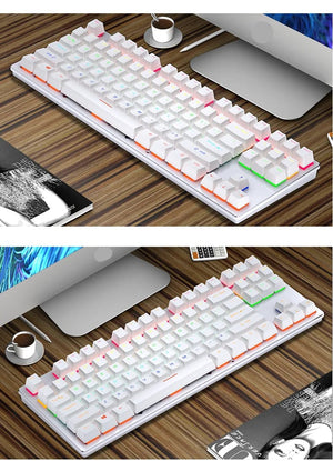 Planet Gates white / blue switch K620 Mini Backlit RGB Gaming Mechanical Keyboard Gamer Mechanic Kit 60 Percent DIY Custom PBT Keycap Hotswap Pink White USB PC