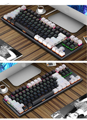 Planet Gates white / blue switch K620 Mini Backlit RGB Gaming Mechanical Keyboard Gamer Mechanic Kit 60 Percent DIY Custom PBT Keycap Hotswap Pink White USB PC