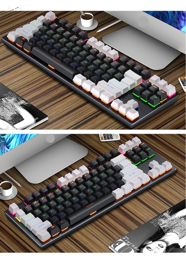 Planet Gates white / blue switch K620 Mini Backlit RGB Gaming Mechanical Keyboard Gamer Mechanic Kit 60 Percent DIY Custom PBT Keycap Hotswap Pink White USB PC