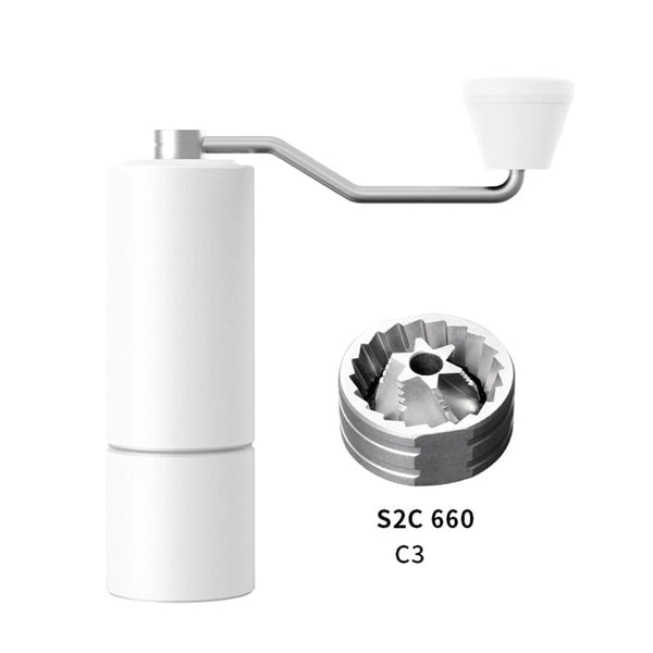 Planet Gates White C3 Grinder TIMEMORE Chestnut C2 C3 Manual Coffee Grinder S2C Burr Inside High Quality Portable Hand Grinder with Dual Bearing Positioning