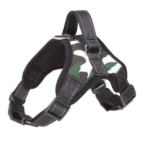 Planet Gates white-camouflage / M Saddle Dog Harness Reflective Adjustable Pet Harness No Pull Walking Training Small Medium Large Big Dogs Chest Strap Product