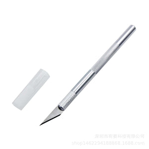 Planet Gates WHITE / CHINA Aluminum Alloy Cutter Knifes Carve Tool Sculpture Engrave Sharp Metal Scalpel Blade