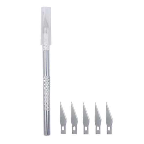 Planet Gates WHITE / CHINA Aluminum Alloy Cutter Knifes Carve Tool Sculpture Engrave Sharp Metal Scalpel Blade