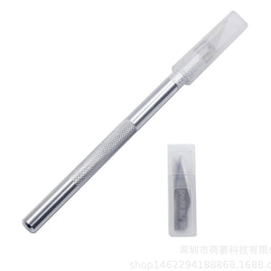 Planet Gates WHITE / CHINA Aluminum Alloy Cutter Knifes Carve Tool Sculpture Engrave Sharp Metal Scalpel Blade