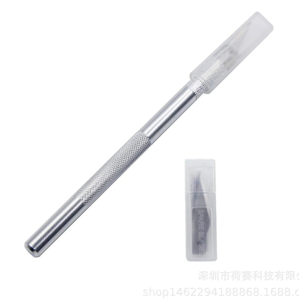 Planet Gates WHITE / CHINA Aluminum Alloy Cutter Knifes Carve Tool Sculpture Engrave Sharp Metal Scalpel Blade