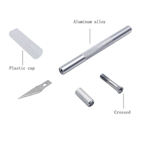 Planet Gates WHITE / CHINA Aluminum Alloy Cutter Knifes Carve Tool Sculpture Engrave Sharp Metal Scalpel Blade