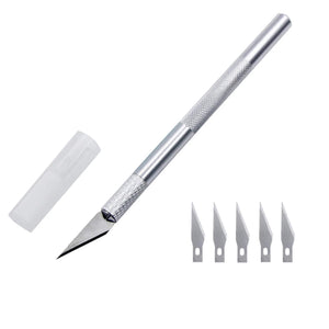 Planet Gates WHITE / CHINA Aluminum Alloy Cutter Knifes Carve Tool Sculpture Engrave Sharp Metal Scalpel Blade