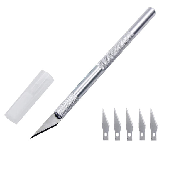 Planet Gates WHITE / CHINA Aluminum Alloy Cutter Knifes Carve Tool Sculpture Engrave Sharp Metal Scalpel Blade