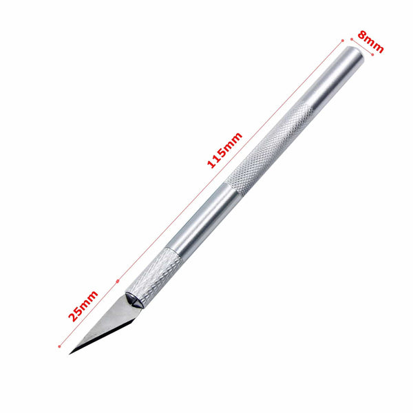 Planet Gates WHITE / CHINA Aluminum Alloy Cutter Knifes Carve Tool Sculpture Engrave Sharp Metal Scalpel Blade