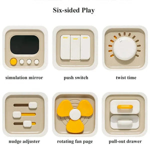 Planet Gates WHITE / CHINA Baby Montessori Toys Cube 0 6 12 Months Learning Shape Color Block Clock Kids Game Set with Puzzle Educational Gift