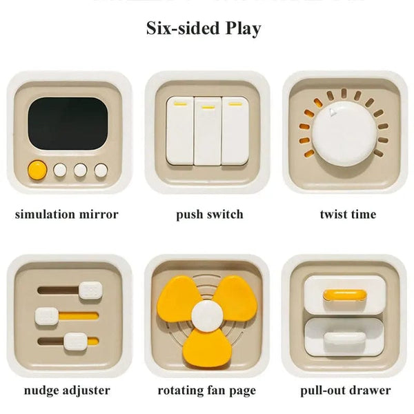 Planet Gates WHITE / CHINA Baby Montessori Toys Cube 0 6 12 Months Learning Shape Color Block Clock Kids Game Set with Puzzle Educational Gift