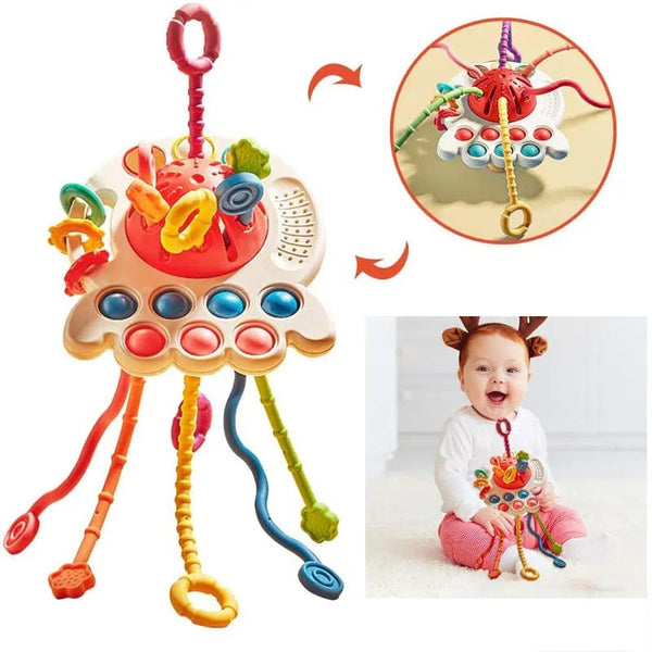 Planet Gates WHITE / CHINA Baby Montessori Toys Cube 0 6 12 Months Learning Shape Color Block Clock Kids Game Set with Puzzle Educational Gift