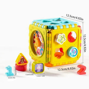 Planet Gates WHITE / CHINA Baby Montessori Toys Cube 0 6 12 Months Learning Shape Color Block Clock Kids Game Set with Puzzle Educational Gift
