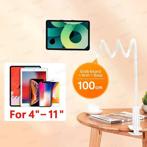Planet Gates White / CHINA Gooseneck Tablet Stand Holder For Bed Desk Phone Holder Flexible Long Arm Clamp Tablet Mount For iPad Samsung Xiaomi 4.7-11 inch