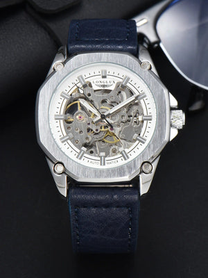 Planet Gates White / CHINA Man watch automatic movement cool wholesale automatic watch luxury skeleton waterproof leather LONGLUX mechanical wrist watches