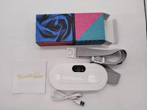 Planet Gates White / CHINA Menstrual Heating Pad Abdominal Massager Warm Palace Belt Waist Vibration Massage Device for Cramps Period Pain Relief Dorpship