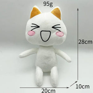 Planet Gates white close eyes / cat 27-30cm New Toro Inoue Cat Plush Anime Game Doll Stuffed Kittens Plushie Cartoon Couple Black and White Cats Decor Gift Toys for Kids